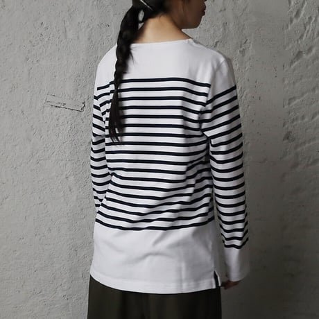 france navy type  border long sleeve shirt