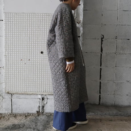 TOWAVASE cotton quilt robe (gray x goldprint)
