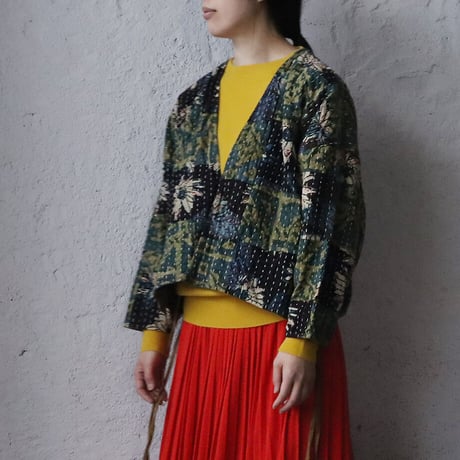 saruche gudri short jacket (green mix)