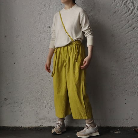 saruche long ribbon pants (yellow)