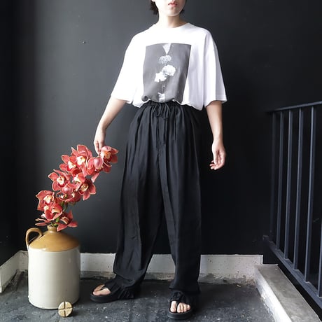 TOWAVASE Volant silk pants (black)