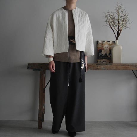TOWAVASE linen quilt jacket  (white)