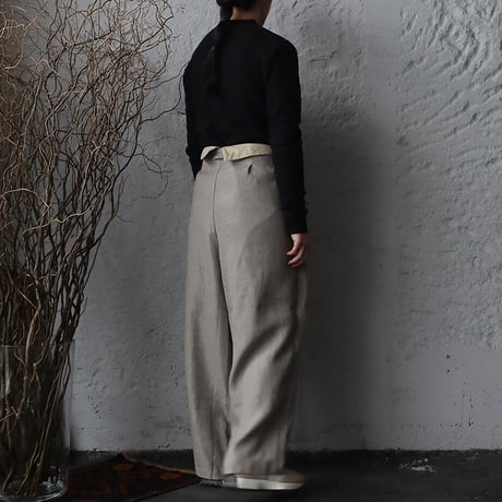 .less linen wrap pants (beige)