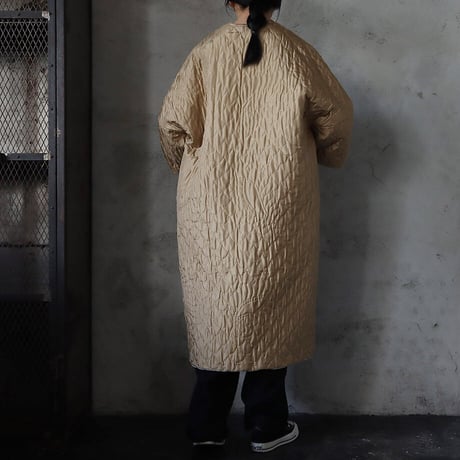 TOWAVASE silk quilt robe (beige)