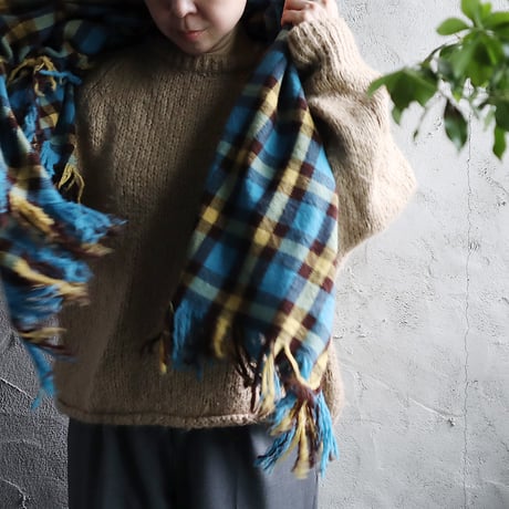 R&D.M.Co-  wool blanket  (yellow/peacock blue)