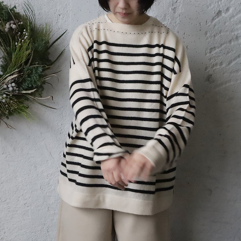 TOWAVASE 今期新品Basque pullover ivory×black TOWAVASE Basque pullover (ivory x black) | nii-