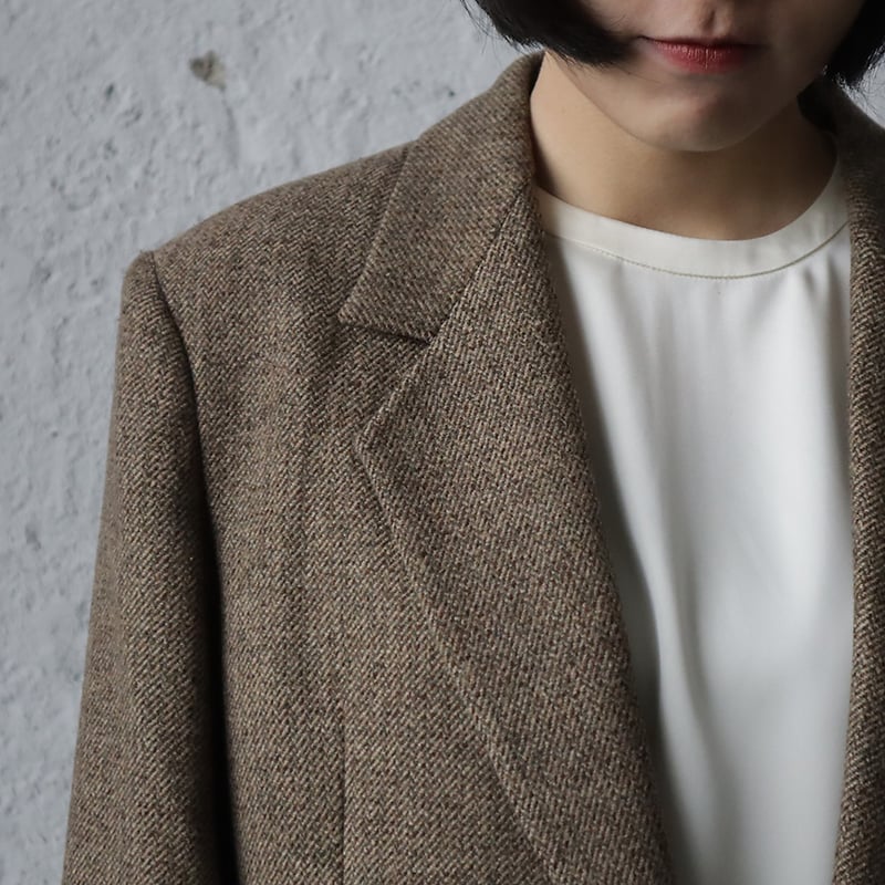 anuke Herringbone Wool Jacket ベージュ Herringbone Wool Jacket ベージュ 36 anuke ànuke online store