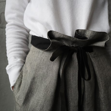 .less linen wrap pants (gray)