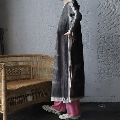 Funatabi atelier kurta dress (Sumi dye)