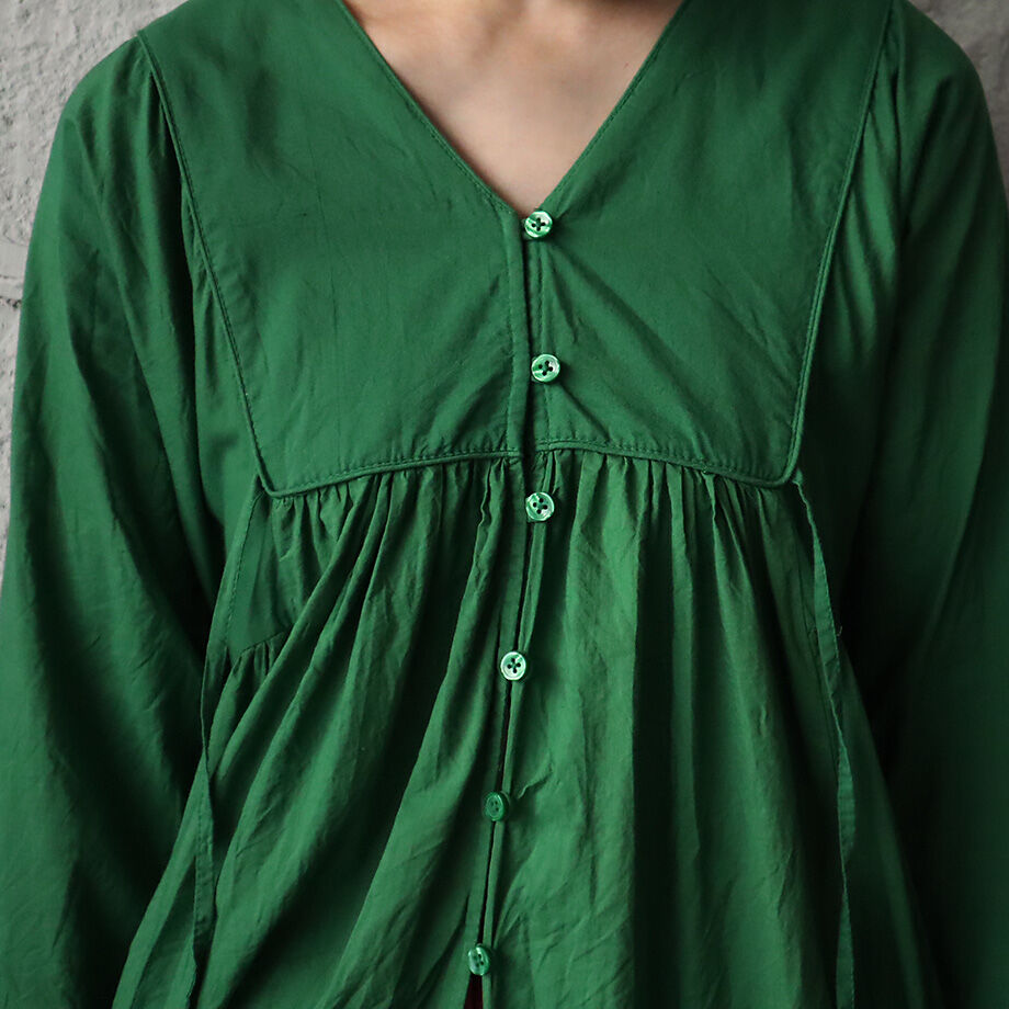Saruche ワンピース saruche v-button cotton dress (red) | nii-B | W