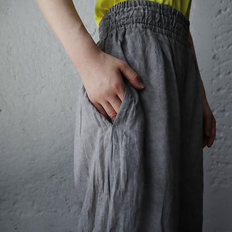 Tabrik gather pants (sumi-zome)