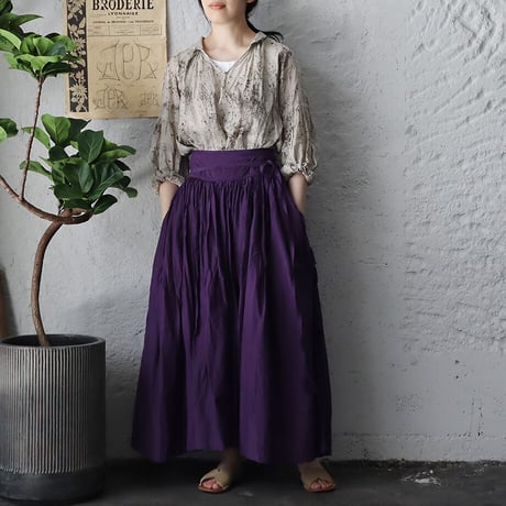 Tabrik gather skirt (botanical dye violet)