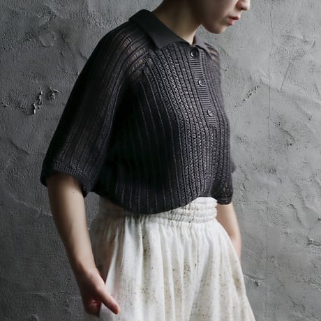 ànuke mesh polo knit (charcoal gray)