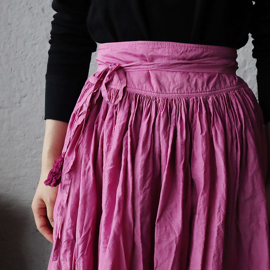 Tabrik gathered skirt (botanical dye pink) | ni