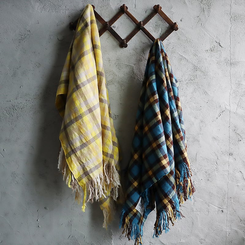 R&D.M.Co- wool blanket (yellow/peacock blue)