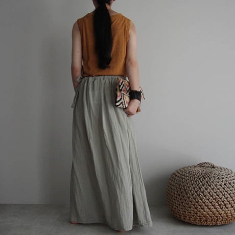 organic cotton long skirt ice gray