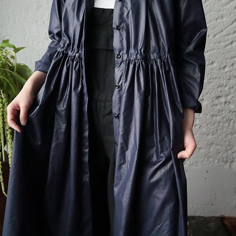R&D.M.Co- thin cloth front open dress (navy)