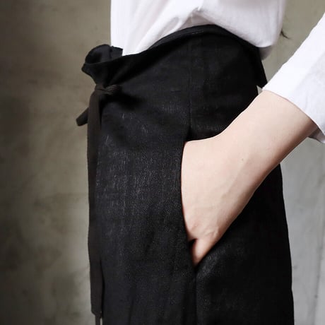 .less jacquard wrap pants (black)