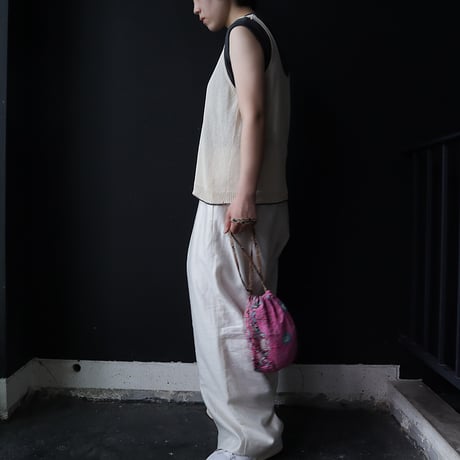 NOUVELLES DU PARADIS cotton knit vest (ivory)