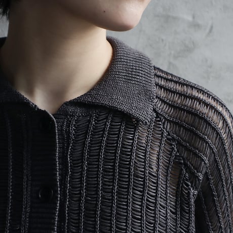 ànuke mesh polo knit (charcoal gray)