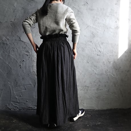 .less waist frill skirt (black  leopard)