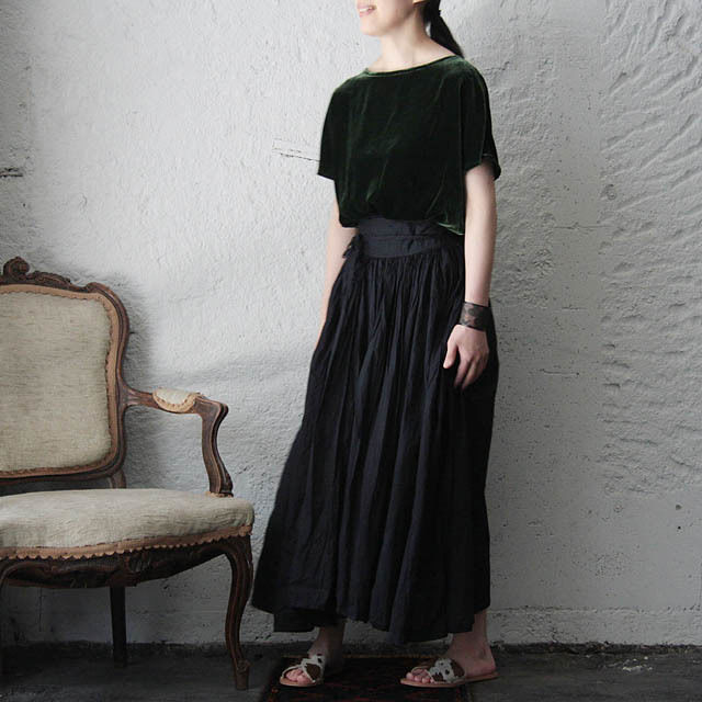 Tabrik タブリク　巻きスカート　天然バラ染め Tabrik gathered skirt (doro-aizome) | nii-B | W