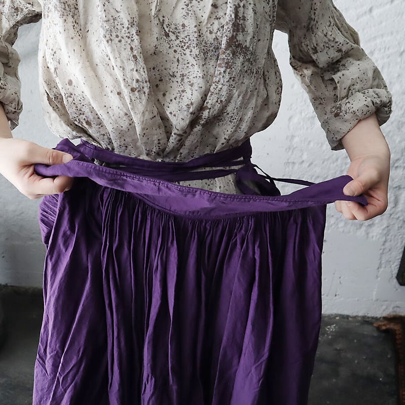 Tabrik gather skirt (botanical dye violet) | ni