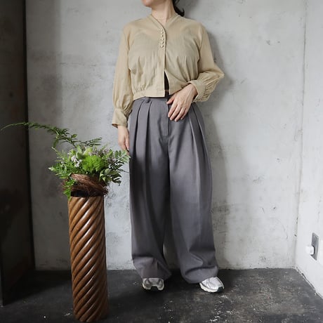 R&D.M.Co- peasant sleeve blouse (beige)