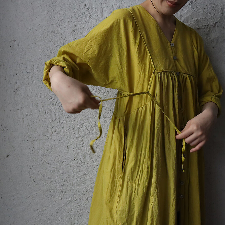 saruche サルーチェ saruche v-button cotton dress (pink) | nii-B |