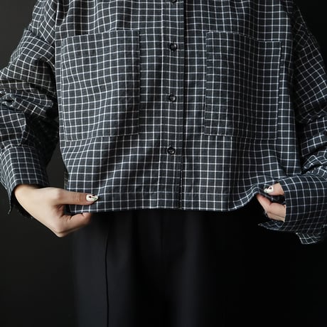 ànuke Check Short Shirts (charcoal gray)