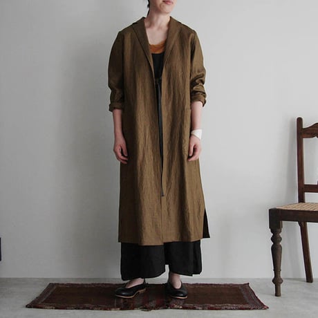 Tabrik coating linen coat khaki