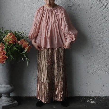 R&D.M.Co- khadi cotton  gather smock (pink)