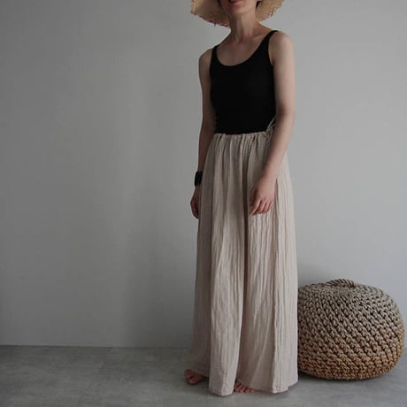 organic cotton long skirt beige