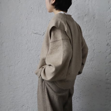 RYU KAGA damaged knit caradigan (beige)