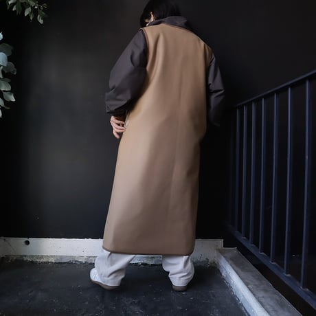 2B wool long gilet (beige)