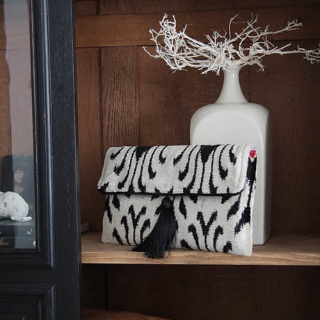 silk velvet clutch bag white