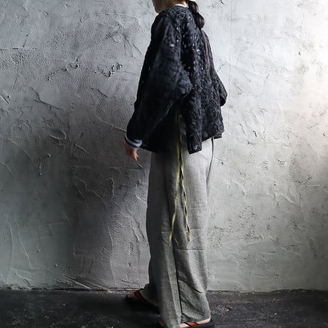 saruche hand cutwork short jacket (black)