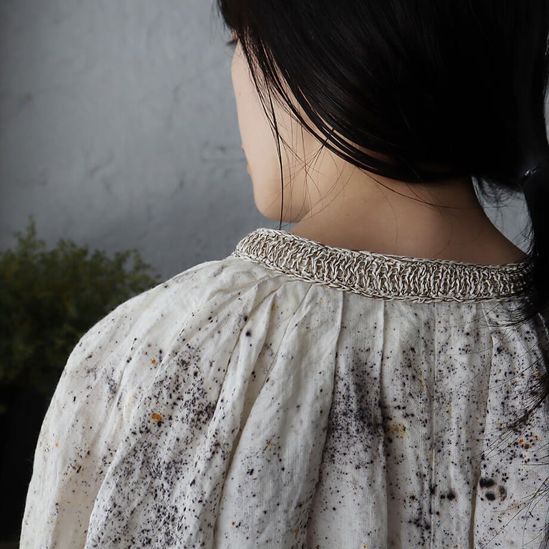 Tabrik linen puff blouse (zakuro-logewood) | ni