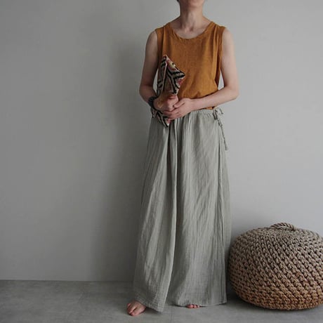 organic cotton long skirt ice gray