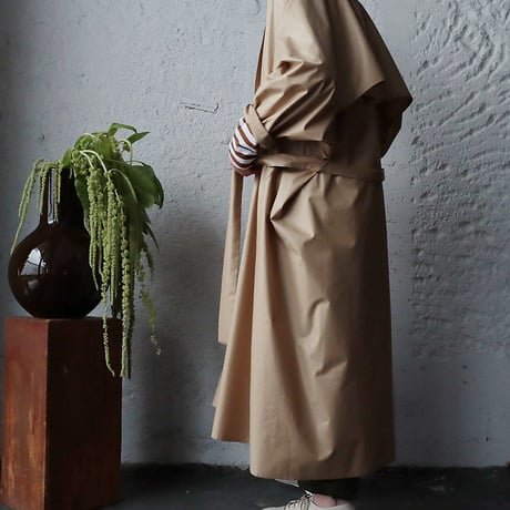 R&D.M.Co- thin cloth big trench coat (beige)