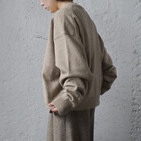 RYU KAGA damaged knit caradigan (beige)