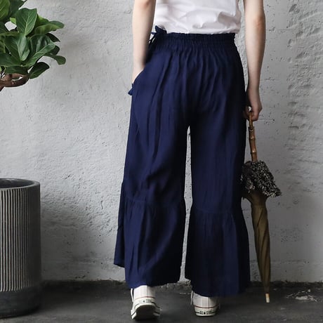 Tabrik gather pants (hon-aizome)