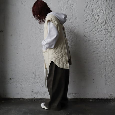 ànuke backopen stripe vest (cream)