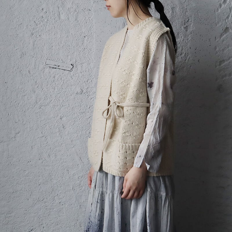 TOWAVASE Panier nosleeve cardigan (ivory) | nii TOWAVASE ニット