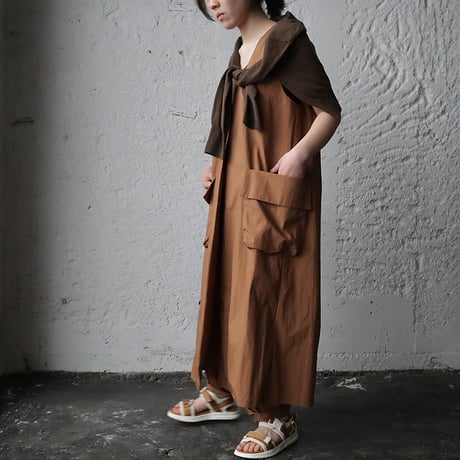 2B long gilet (brown)