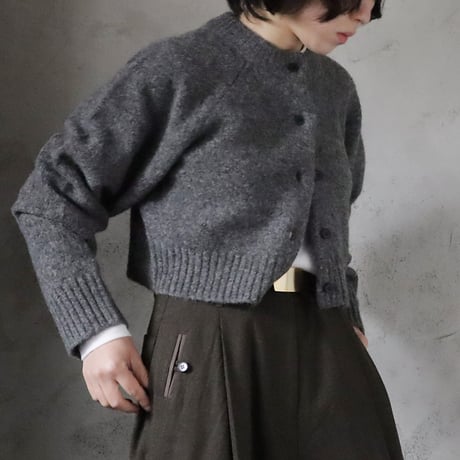 ànuke melange knit cardigan (yellow/charcoal gray)