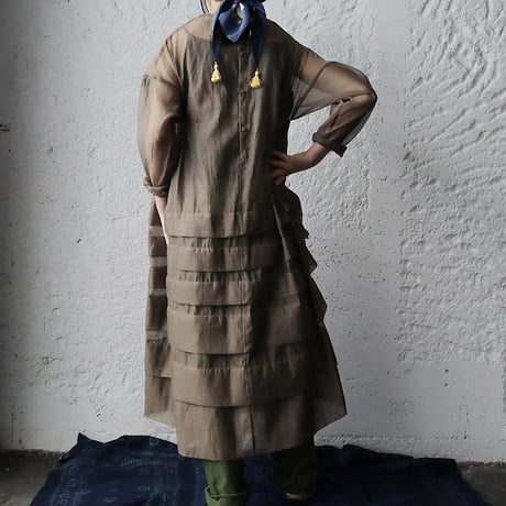Tabrik  organdy dress (olive)