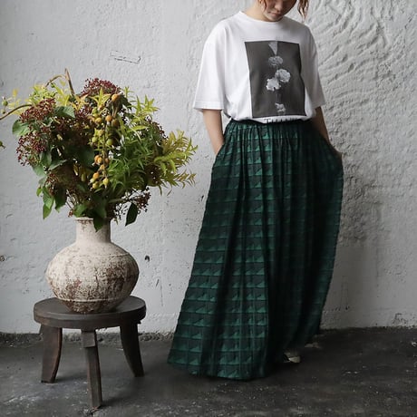 .less  jacquard skirt (green)