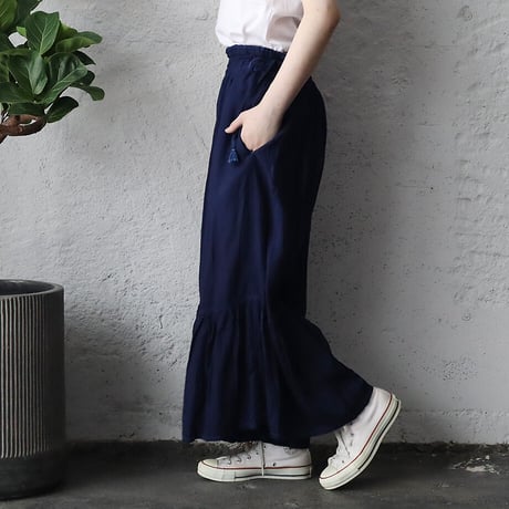 Tabrik gather pants (hon-aizome)