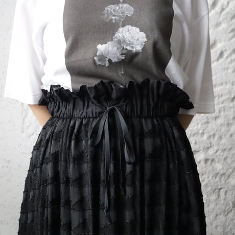 .less  jacquard skirt (black)